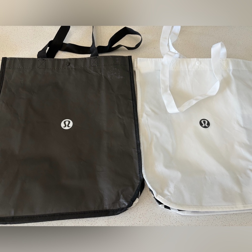 Lot of 2 Lululemon large reusable shopping bags totes